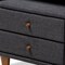 Baxton Studio Claverie Charcoal Upholstered 2-Drawer Wood Nightstand 155-9109 - alternate 5